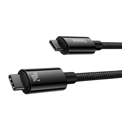 Кабель Baseus Tungsten Gold Fast Charging Data Cable Type-C to Type-C 240W 3m Black