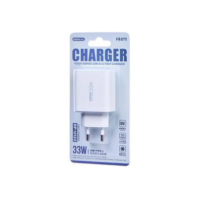 Мережевий зарядний пристрій REMAX Kiddy Series 33W A+C Fast Charger RP-U122 EU-White Мережевий зарядний пристрій REMAX Kiddy Series 33W A+C Fast Charger RP-U122 EU-White