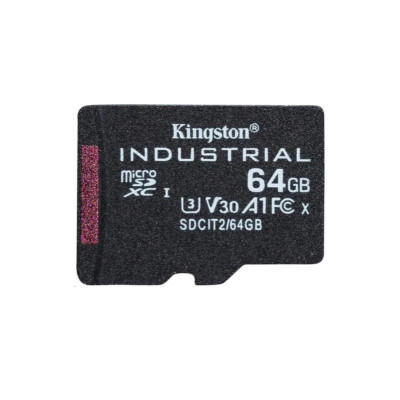 Карта пам'яті microSDXC (UHS-1 U3) Kingston Industrial 64Gb class 10 V30 А1 (adapter SD)