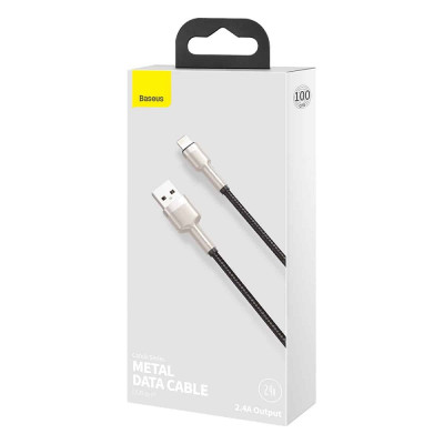 Кабель Baseus Cafule Series Metal Data Cable USB to IP 2.4A 2m Black Кабель Baseus Cafule Series Metal Data Cable USB to IP 2.4A 2m Black