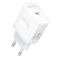 Мережевий зарядний пристрій BOROFONE BA99A Breeze single port PD20W charger White Мережевий зарядний пристрій BOROFONE BA99A Breeze single port PD20W charger White