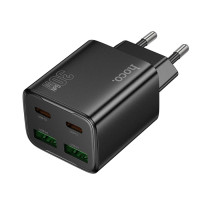 Мережевий зарядний пристрій HOCO N56 Fundador four-port PD30W(2C2A) charger(EU) Black Мережевий зарядний пристрій HOCO N56 Fundador four-port PD30W(2C2A) charger(EU) Black