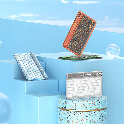 Клавіатура HOCO S55 Transparent Discovery edition wireless BT keyboard Citrus Color Клавіатура HOCO S55 Transparent Discovery edition wireless BT keyboard Citrus Color