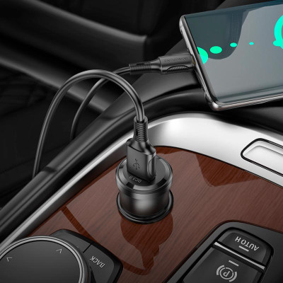 Автомобільний зарядний пристрій BOROFONE BZ23 Noble single-port QC3.0 car charger Transparent Black Автомобільний зарядний пристрій BOROFONE BZ23 Noble single-port QC3.0 car charger Transparent Black
