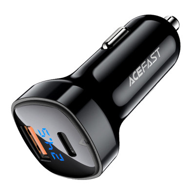 Автомобільний зарядний пристрій ACEFAST B4 digital display 66W(USB-C+USB-A) dual port car charger Автомобільний зарядний пристрій ACEFAST B4 digital display 66W(USB-C+USB-A) dual port car charger