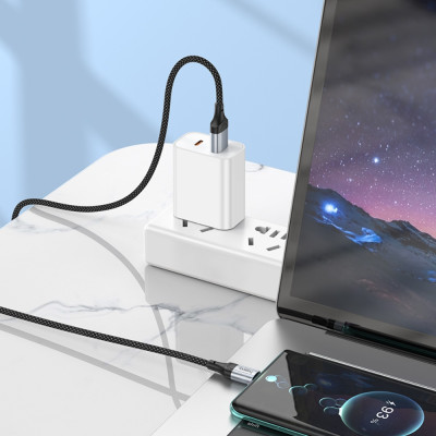 Кабель HOCO X102 USB to Type-C 3A, 1m, nylon, aluminum connectors, Black Кабель HOCO X102 USB to Type-C 3A, 1m, nylon, aluminum connectors, Black