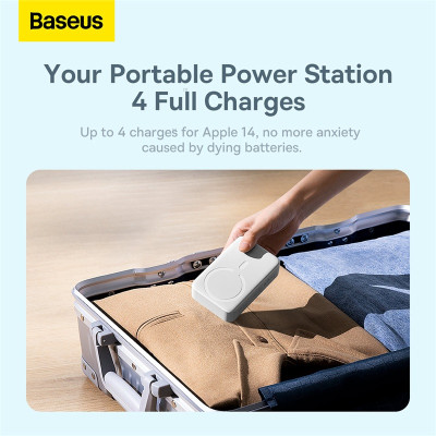 Зовнішній акумулятор Baseus Magnetic Mini Wireless Fast Charge Power Bank 20000mAh 20W White Зовнішній акумулятор Baseus Magnetic Mini Wireless Fast Charge Power Bank 20000mAh 20W White