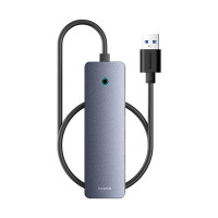 USB-хаб Baseus UltraJoy Series 4-Port  HUB Lite 50cm Space Grey（USBA to USB3.0*4+Type-C5V）
