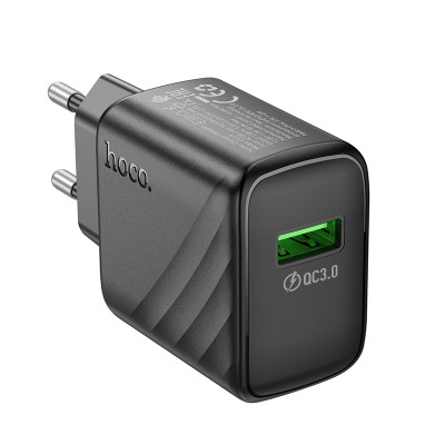 Мережевий зарядний пристрій HOCO CS21A Rich single port QC3.0 charger Black Мережевий зарядний пристрій HOCO CS21A Rich single port QC3.0 charger Black