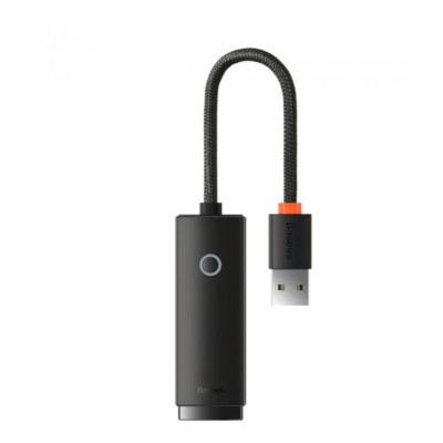 USB-Hub Baseus Lite Series Ethernet Adapter USB-A to RJ45 LAN Port (1000Mbps) Black