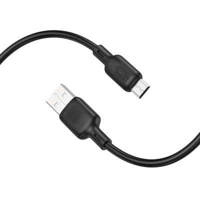 Кабель BOROFONE BX113 Lenny silicone charging data cable Micro(L=1M) Black