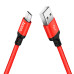 Кабель HOCO X14 USB to Micro 2,4A, 1m, nylon, aluminum connectors Black-red Кабель HOCO X14 USB to Micro 2,4A, 1m, nylon, aluminum connectors Black-red