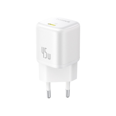Мережевий зарядний пристрій Baseus PicoGo GaN Fast Charger 1C 45W EU Moon White