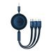 Кабель Baseus Bright Mirror 2 Series Retractable 3-in-1 Fast Charging  Data Cable USB to M+L+C 66W 1.1m Blue