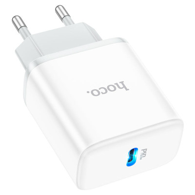 Мережевий зарядний пристрій HOCO C104A Stage single port PD20W charger White Мережевий зарядний пристрій HOCO C104A Stage single port PD20W charger White