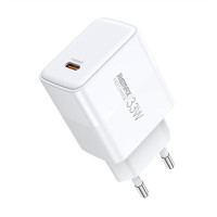 Мережевий зарядний пристрій REMAX Kiddy Series 33W 1C Fast Charger RP-U121 EU-White Мережевий зарядний пристрій REMAX Kiddy Series 33W 1C Fast Charger RP-U121 EU-White