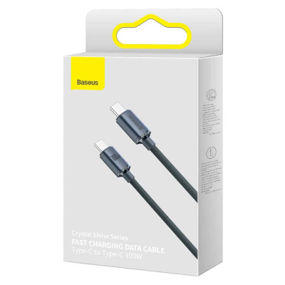 Кабель Baseus Crystal Shine Series Fast Charging Data Cable Type-C to Type-C 100W 1.2m Black Кабель Baseus Crystal Shine Series Fast Charging Data Cable Type-C to Type-C 100W 1.2m Black
