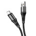 Кабель HOCO X50 USB to Micro 2.4A, 1m, nylon, aluminum connectors, Black Кабель HOCO X50 USB to Micro 2.4A, 1m, nylon, aluminum connectors, Black