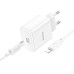 Мережевий зарядний пристрій з кабелем HOCO C76A Pro Majestic single port PD30W charger set (C to iP)(EU) White