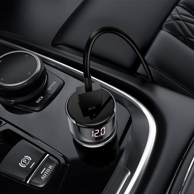 Автомобільний зарядний пристрій HOCO Z42 Light road dual port digital display PD20W+QC3.0 car charger Black Автомобільний зарядний пристрій HOCO Z42 Light road dual port digital display PD20W+QC3.0 car charger Black