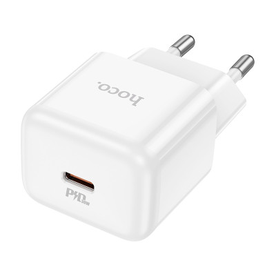 Мережевий зарядний пристрій HOCO N32 Glory PD30W single port charger (EU) White Мережевий зарядний пристрій HOCO N32 Glory PD30W single port charger (EU) White