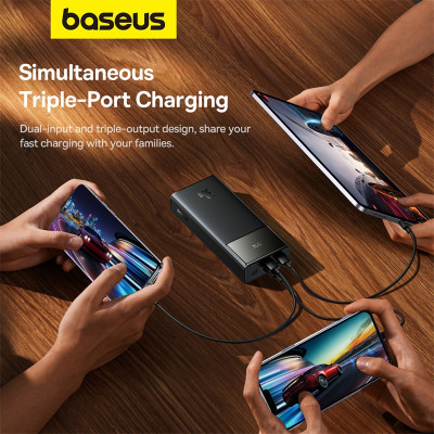 Зовнішній акумулятор Baseus Star-Lord Digital Display Fast Charging Power Bank 30000mAh 30W Cluster Black（With Simple Series Charging Cable USB to Typ