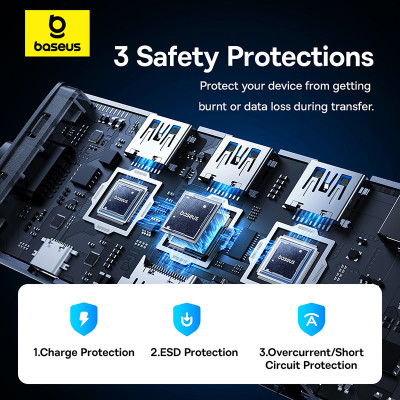 USB-хаб Baseus UltraJoy Series 10-Port HUB Docking Station Space Grey(Type-C to HDMI4K@60Hz*1+VGA*1+USB 3.0*3+PD*1+RJ45*1+SD/TF*1+3.5mm*1) USB-хаб Baseus UltraJoy Series 10-Port HUB Docking Station Space Grey(Type-C to HDMI4K@60Hz*1+VGA*1+USB 3.0*3+PD*1+RJ45*1+SD/TF*1+3.5mm*1)