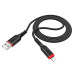 Кабель HOCO X59 USB to iP 2.4A, 1m, nylon, TPE connectors, Black Кабель HOCO X59 USB to iP 2.4A, 1m, nylon, TPE connectors, Black