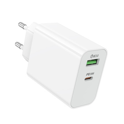 Мережевий зарядний пристрій BOROFONE BA106A Stellar PD20W+QC3.0 charger (EU) White Мережевий зарядний пристрій BOROFONE BA106A Stellar PD20W+QC3.0 charger (EU) White