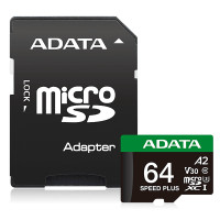 Карта пам'яті microSDXC (UHS-1 U3) A-DATA SPEED PLUS 64Gb Class 10 V30 A2 (R-160Mb/s W140Mb/s) (adapter SD) Карта пам'яті microSDXC (UHS-1 U3) A-DATA SPEED PLUS 64Gb Class 10 V30 A2 (R-160Mb/s W140Mb/s) (adapter SD)