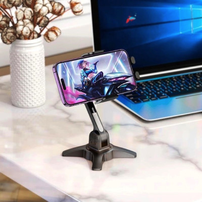 Тримач для мобільного HOCO HD3 Joy push-type desktop stand Black Тримач для мобільного HOCO HD3 Joy push-type desktop stand Black