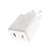 Мережевий зарядний пристрій WUW-C189 PD 20W Charger USB C + USB C white