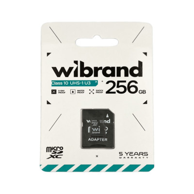 Карта пам'яті microSDXC (UHS-1 U3) Wibrand 256Gb class 10 (adapter SD) Карта пам'яті microSDXC (UHS-1 U3) Wibrand 256Gb class 10 (adapter SD)