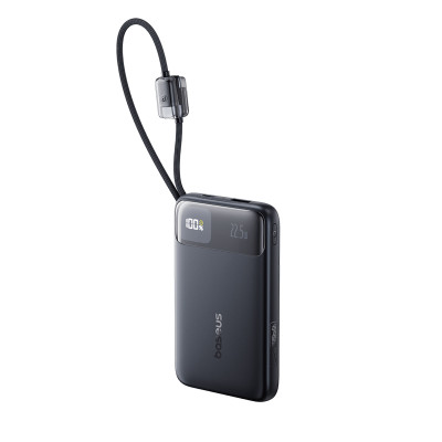 Зовнішній акумулятор Baseus EnerFill FC11 Digital Display Power Bank with Dual Built-in Cables 10000mAh 22.5W Cosmic Black Зовнішній акумулятор Baseus EnerFill FC11 Digital Display Power Bank with Dual Built-in Cables 10000mAh 22.5W Cosmic Black