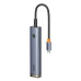 USB-хаб Baseus UltraJoy Series 5-Port HUB AIR Space Grey（Type-C to HDMI4K@60Hz*1+USB3.0*2+PD*1+RJ45*1）
