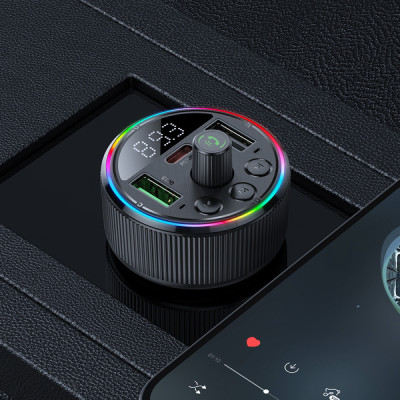 АЗП з FM-модулятором HOCO E82 Guerrero PD30W+QC3.0 car BT FM transmitter Black