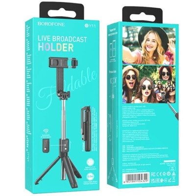 Селфі-трипод BOROFONE BY11 Happy live broadcast holder Black Селфі-трипод BOROFONE BY11 Happy live broadcast holder Black