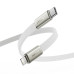 Кабель ACEFAST C24-01, USB to iP, 30W, 1.2m, Braided wire, Zinc alloy + TPE connectors, White Кабель ACEFAST C24-01, USB to iP, 30W, 1.2m, Braided wire, Zinc alloy + TPE connectors, White