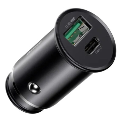 Автомобільний зарядний пристрій Baseus Circular Metal PPS Quick Charger Car Charger 30W(VOOC)