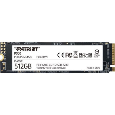 Накопичувач SSD M.2 Patriot P300 512GB NVMe 2280 PCIe 3.0x4 3D NAND TLC