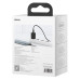 Мережевий зарядний пристрій з кабелем Baseus Super Si Quick Charger 1C 25W EU Sets Black（With Mini White Cable C to C 3A 1m Black）