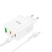 Мережевий зарядний пристрій HOCO N33 Start three-port PD35W(2C1A) charger set(C to iP) White Мережевий зарядний пристрій HOCO N33 Start three-port PD35W(2C1A) charger set(C to iP) White
