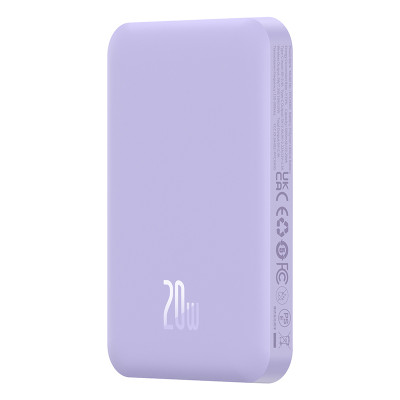 Зовнішній акумулятор Baseus Magnetic Mini Wireless Fast Charge Power Bank 5000mAh 20W Nebula Purple Зовнішній акумулятор Baseus Magnetic Mini Wireless Fast Charge Power Bank 5000mAh 20W Nebula Purple