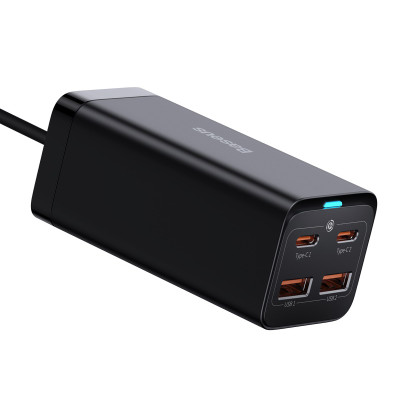 Мережевий зарядний пристрій Baseus GaN3 Pro Desktop Fast Charger 2U+2C 100W EU Black