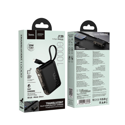 Зовнішній акумулятор HOCO J139 Hero 22.5W+PD20W fully compatible power bank(iP)(10000mAh) Black