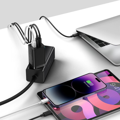 Мережевий зарядний пристрій з кабелем Baseus GaN5 Pro Fast Charger 2C+U 65W EU Black(Baseus Xiaobai charging Cable Type-C to Type-C 100W) Мережевий зарядний пристрій з кабелем Baseus GaN5 Pro Fast Charger 2C+U 65W EU Black(Baseus Xiaobai charging Cable Type-C to Type-C 100W)