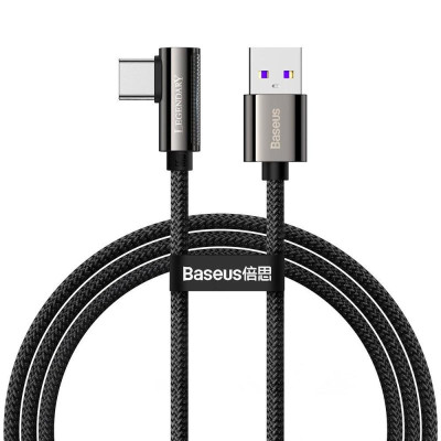 Кабель Baseus Legend Series Elbow Fast Charging Data Cable USB to Type-C 66W 1m Black