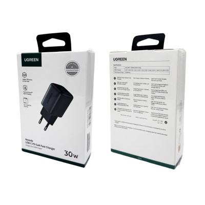 Мережевий зарядний пристрій UGREEN CD319 USB-C GaN Fast Charger 30W EU (Space Gray)(UGR-90666) Мережевий зарядний пристрій UGREEN CD319 USB-C GaN Fast Charger 30W EU (Space Gray)(UGR-90666)