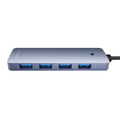 USB-хаб Baseus UltraJoy Series 4-Port  HUB Lite 50cm Space Grey（USBA to USB3.0*4+Type-C5V）