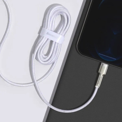 Кабель Baseus Cafule Series Metal Data Cable USB to IP 2.4A 1m White Кабель Baseus Cafule Series Metal Data Cable USB to IP 2.4A 1m White